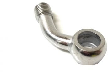 Streetparts24 Universal Bremsschlauch Bremsleitung Anschluss Adapter 60 Grad - Passend für Roller, Motorrad, Moped - Silber - 1 Stück