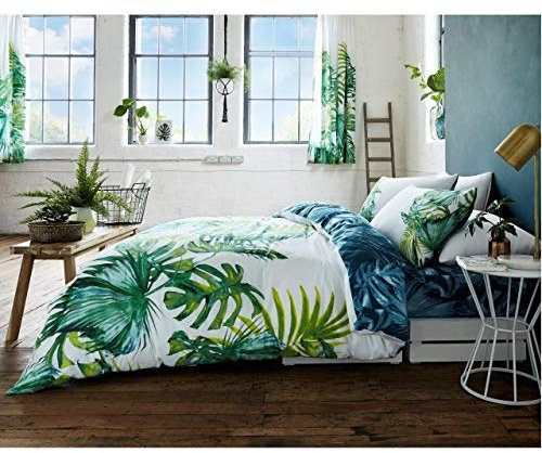 GC GAVENO CAVAILIA Tropical Leaf Duvet Gaveno Cavalia Luxus-Bettwäsche-Set mit tropischem Blatt und Bettbezug, Polyester-Baumwolle, Multi, Doppelbett