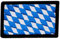 Café Viereck ® Bundesland Patch Bayern Flagge Gestickt mit Klett – 6 cm x 4 cm – Blau