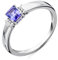 Miore Ring Damen Weißgold 9 Karat / 375 Gold Tansanit mit Diamant Brillianten