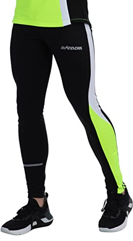 Airtracks Herren Funktions Laufhose Lang - Running Tight - Atmungsaktiv - Kompression - Reflektoren
