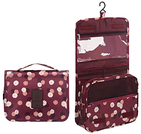 Bansga Kulturtasche zum Aufhängen | Faltbarer Reise Kulturbeutel mit Tragegriff | Multifunktionale Toilettentasche, platzsparende Kosmetiktasche, Waschtasche, Waschbeutel für Herren, Damen