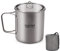 Lixada Titan-Topf, leichter Camping-Topf, Titan-Tasse, Titan-Tasse, Titan-Topf mit tragbaren, faltbaren Griffen für Outdoor, Camping, Wandern, Rucksackreisen