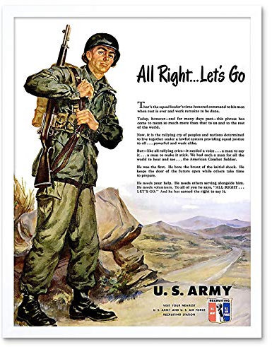Wee Blue Coo Advertising 1951 Us Army Korean War Recruitment Art Print Framed Poster Wall Decor Kunstdruck Poster Wand-Dekor-12X16 Zoll