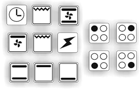 Juego de 13 pegatinas para placa de cocina y estufa eléctrica, símbolos (R29/1) (Nr1. símbolos negros sobre fondo blanco, 14 x 14 mm)