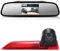HD Auto Brake Light Roof Rear View Reversing Backup Parking Camera with Angle Adjustable Compatible with Ford Transit Custom Transporter Business MPV SUV Bus (Camera+4.3'' rearview mirror)