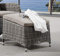 Beauty.Scouts Outdoor Collar Edition DEST Fußhocker Bali, grau meliert, 54 x 56 x 43/33 cm, mit Polster, Hocker, Balkon, Garten, Sitzhocker, Gartenhocker, Balkonhocker
