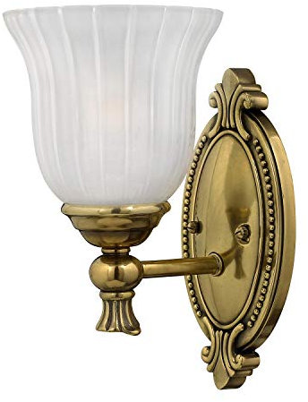 Licht-Erlebnisse Stilvolle Badezimmer Lampe Messing Glas rostfrei IP44 Wandleuchte Bad Flur Treppenhaus EDELINA