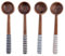 Karma Emaille Probierlöffel Set - Emaille Probierlöffel zum Kochen - Holz Emaille Küchenutensilien - Holz Emaille - 4er Set