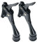 HOME&I One Touch Easy Pedal Door Stop Stopper Height Adjustable Kick Down Door Stop with Rubber Tip Spring Lever Screw Type (2 Pack-Black)