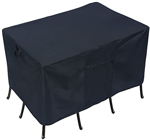 Chusstang Garden Furniture Covers Waterproof, 242*162*100cm Patio Set Covers Rectangular Cube Square Garden Table Cover Outdoor Sofa Cover 420D Oxford Fabric Rattan Furniture Cover Windproof