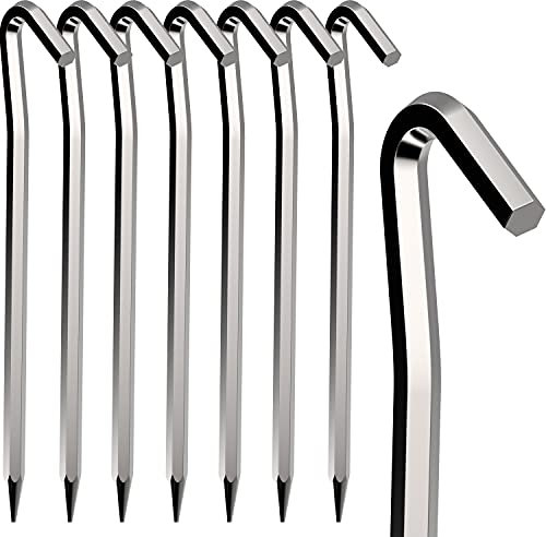 Zeltheringe, 8 x Zelt-Heringe Metall Zelthaken 18 cm/7 Aluminium Heringe Erdnägel stabil, Robuste Zeltzubehör für Garten, Camping, Angeln und Zelten