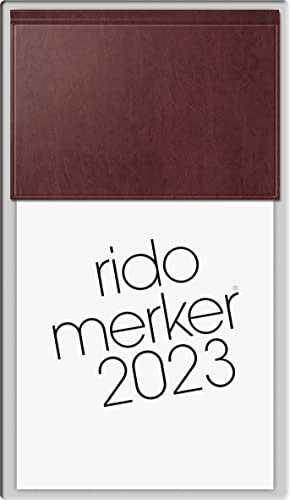 rido/idé Tageskalender Modell Merker 2023 Blattgröße 10,8 x 20,1 cm dunkelrot