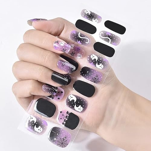 INTEROOKIE Halloween UV Semi Baked Gel Nail Patch Full Paste Accessories Varnish (JK279)