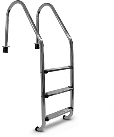 Paradies Pool® Edelstahl V2A Einhänge - Poolleiter Weitholm Tiefbecken für eingelassene Becken bis 120 cm Tiefe, Menge: 1