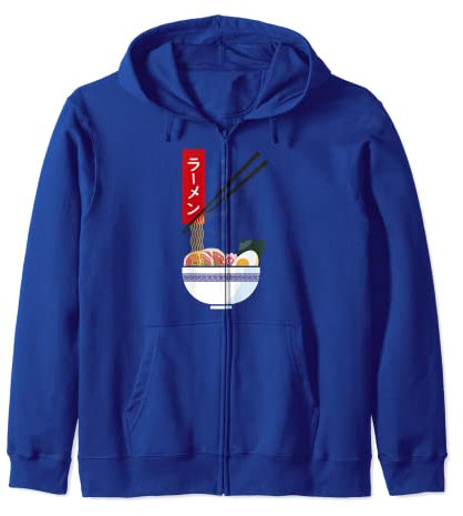 Minimalist design of Japanese pot noodles. Zip Hoodie