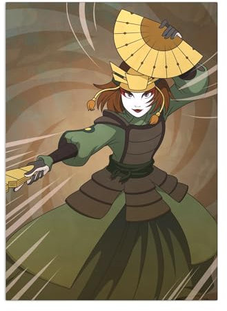 Displate - Metallposter - Magnet-Montage - Avatar: The Last Airbender - Character Elements - Suki Kyoshi Warrior - Größe L - 67,5x48cm Matt