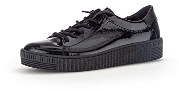 Gabor Damen Low-Top Sneaker, Frauen Halbschuhe,Wechselfußbett,Best Fitting,Wedge Sneaker,Keilabsatz,Wedge Heel,schwarz (schwarz),39 EU / 6 UK