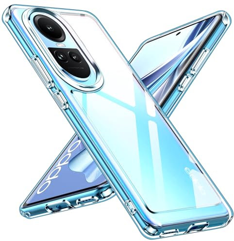 ivoler Anti-Amarillo Clara Funda para OPPO Reno 10 5G / OPPO Reno 10 Pro 5G, [Protección Militar] Carcasa Bumper Teléfono Antigolpes Transparente Anti-arañazos Silicona PC Duro Case
