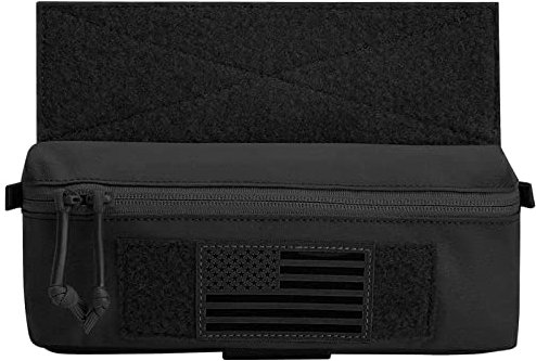 KRYDEX GEAR Tactical Mini Dump Pouch with Hook and Loop Utility Dangler Bag Tool Pouch for AVS JPC CPC Tactical Vest (Black)