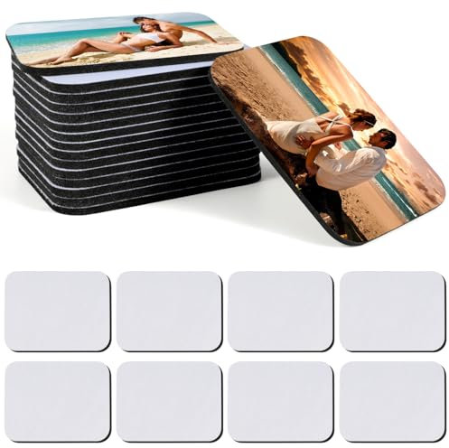 OOTSR 16 Stück Sublimations Blanko Kühlschrank Magnete, Weiches Gummiertes Material, DIY Dekorative Quadratische Magnete für Whiteboard Heimküchen Bürodekoration