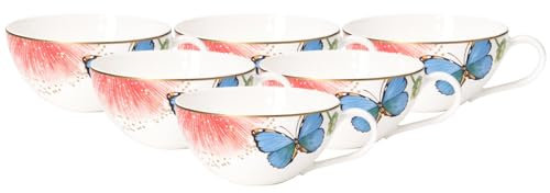 Villeroy & Boch Amazonia Anmut Teetasse 200 ml, 6er Set, Premium Bone Porzellan, Bunt
