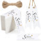 Pack of 100 Schön, dass du da bist Geschenkanhänger Hochzeit mit 20m Hanfseil, Geschenkanhänger Weiß für Beautiful Wedding, Gastgeschenk Taufe, Gastgeschenke Hochzeit, Gastgeschenke Taufe