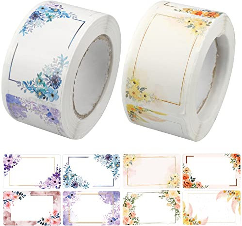 MytaYt 500 Piezas Etiquetas para Frascos de Mermelada Etiquetas Autoadhesivas Mermelada de Pegatinas Autoadhesivas Diseño Floral para Especias Enlatadas, Tarros de Mermelada