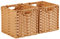 Mangata Cubos de almacenamiento de 28 x 28 cm, cestas de almacenamiento de ratán sintético, organizador decorativo para armario, impermeable, no mohoso (Caqui, paquete de 2)