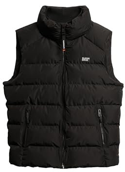 Superdry Herren Sports Steppweste Schwarz M