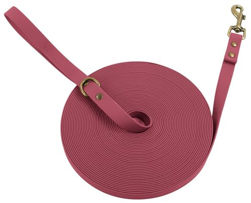 Wisedog Schleppleine für Hunde,Robuste, Wasserabweisende Lange Hundeleine Übungsleine für Hunde Burgunderrot 3m