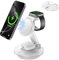 3 in 1 Wireless Charging Station,Mag-Safe Charger Stand,Fast Wireless Charger Stand Compatible with iPhone 16/15/14/13/12/Pro/Pro Max/Mini,Phone and Watch Charger Stand for Apple Watch,Airpods(White)