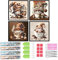 SHEGZHUC 4 Pack Diamond Painting Wichtel Kaffee 30x30cm Diamond Painting Gnome Kaffee Zwerge Nachtisch Kuchen Eiscreme Küche Diamant Malerei Kunst Stickerei Kreuzstich Bilder Geschenk Wanddekoration