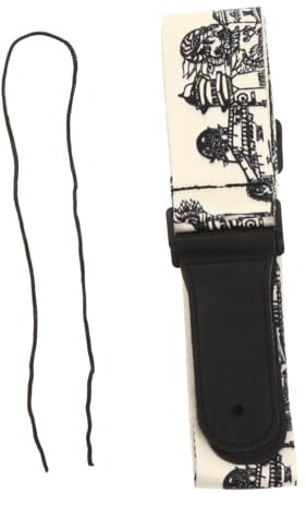 UPKOCH Printed Guitar Strap for Acoustic and Electric Guitars Wear-resistant Comfortable Design Adjustable Leather Head