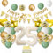 25 Geburtstag Frauen Männer ,Deko 25. geburtstag Frauen,Salbeigrüne Geburtstagsdeko 25 jahre Frauen,Folienballon Zahl Luftballon 25.Geburtstag Happy Birthday Girlande Geburtstagsdeko Frauen 25 Jahr