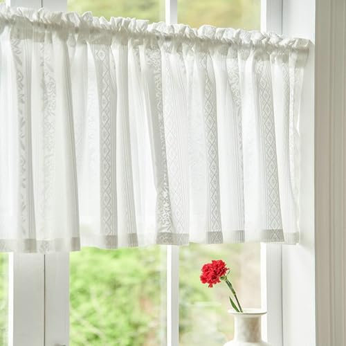 Skcess Tendine moderne da cucina, stile geometrico, colore bianco, 100 x 80 cm