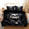 UGZDEA Totenkopf Bettwäsche Set 135x200cm, Gothic Schwarz Skull Motiv Print Bettwäsche Set, Halloween Microfaser Bettwäsche Set Mit Reißverschluss (Totenkopf-1, 135x200cm)