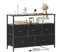 MUTUN Chest of Drawers with 5 Drawers, Black Bedroom Dresser with Charging Station and Shelf, Fabric Storage Drawers, TV Stand Unit, Storage Drawer Units for Living Room, Hallway, Wardrobe