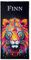 Handtuch mit Namen Löwe – Ein einzigartiges, bedrucktes Handtuch als persönliches Geschenk für Familie und Freunde. Pop-Art-Animals, Geschenke für Freundinnen, Freunde und Partner! - 100 x 50 cm