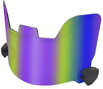 Fenduoer Fußball-Visier, Augenschutz-Visier für Helm, klare Visier-Passform, kratzfest, UV-Block, Anti-Beschlag, für Erwachsene und Jugendliche, Fußballhelm mit Clips (lila)