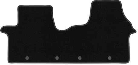 Velours-Fußmatten passend für Fiat Talento 2016-, Schwarz, BASIC, passgenau | passend für einteilig; dünner Velours-Teppich (Polypropylen), ca. 4 mm; rutschfest, runde Befestigungen (Typ OP)