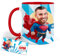 Kembilove Taza Personalizada Superhéroe con Caricatura | Regalo Divertido para el Mejor Compañero de Trabajo | Diseño Único con Cuerpo de Superman | 330ml Apta para Microondas y Lavavajillas