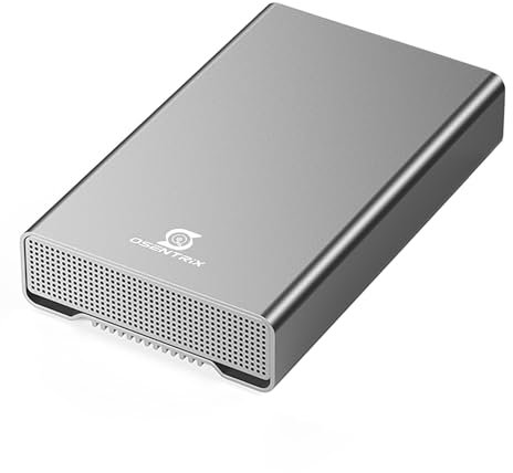 OSENTRiX GX100 12TB USB 3.2 Gen 2 USB-C External Hard Drive with USB Hub for Windows or MacOS Desktop PC/Laptop - 2 Year Warranty