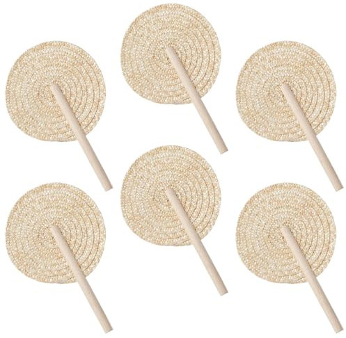 Generisch Raffia -Fans, natürliche Raffia -Fans | 6 Stück Ehery Raffia Fans | handgefertigte Kühllieferungen Boho chinesische Wanddekoration für Wohnzimmer