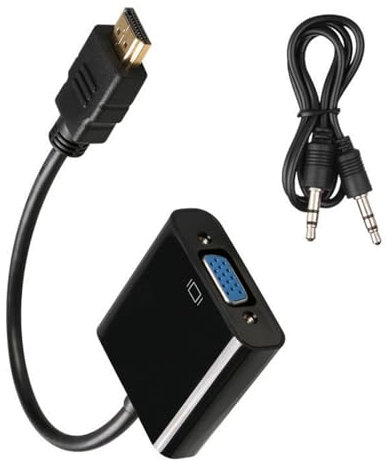 Adaptateur HDMIS mâle VGA HDMIS VGA 1080p avec prise en charge sonore pour vidéo et jeu pour PC, TVS, ordinateur portable