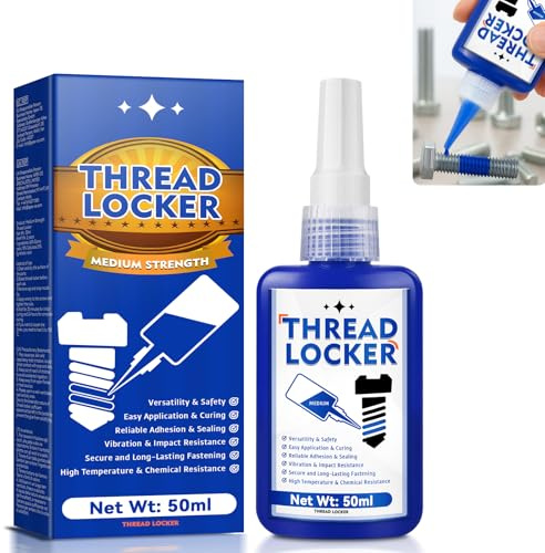 Eveellyn Thread Lock, 50ml Blue Threadlocker (Medium Strength) for Nuts, Bolts and Metal Fasteners, Thread Sealant to Effectively Avoid Loosening and Leakage