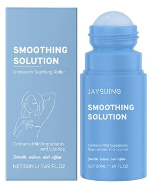 Smoothing Solution Ingrown Hair Treatment, Roll-On Gegen Eingewachsene Haare, After Shave Serum for Underarms, Intimate Area and Sensitive Skin, Gentle and Moisturizing (1PC, 50ml)