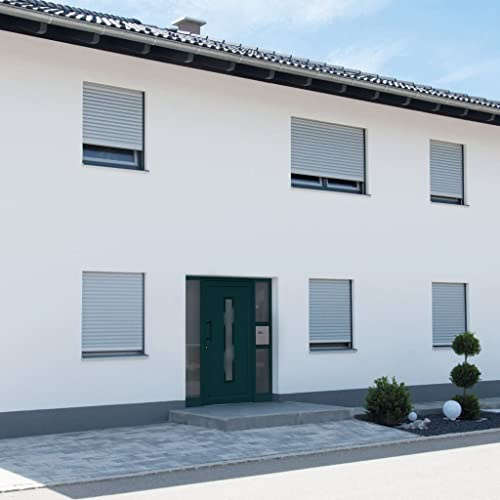 QJBSAVVA Anthrazit Haustür 88×200 cm PVC Stahlverstärkung 5-Punkt-Verriegelung 3D-Scharniere Wärmeschutz-Glas Eingang Carport