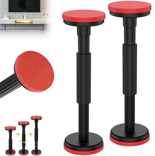 2Pcs Poteaux Support Télescopiques, Barre Support Etais Télescopique 18-45cm, Tige Serrage Montage Pied Réglable Mmeuble Capacité Poids 200kg pour Armoire, Canapé, Evier, Plafond, Lavabo, Cadre Porte