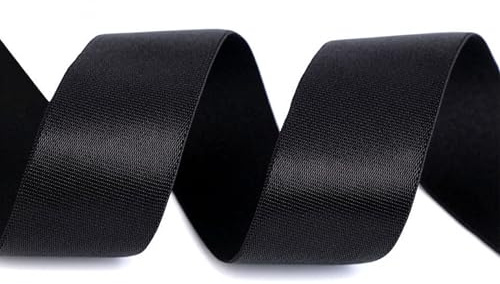 Elastisches Satinband 2m x 30 mm schwarz – Glänzendes Gummiband für Kleidung, Gürtel & Dekoration, dehnbares Satin Band, weich & strapazierfähig